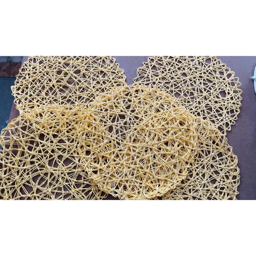 Set of 5 Round Woven Rattan Wicker Placemats 15
